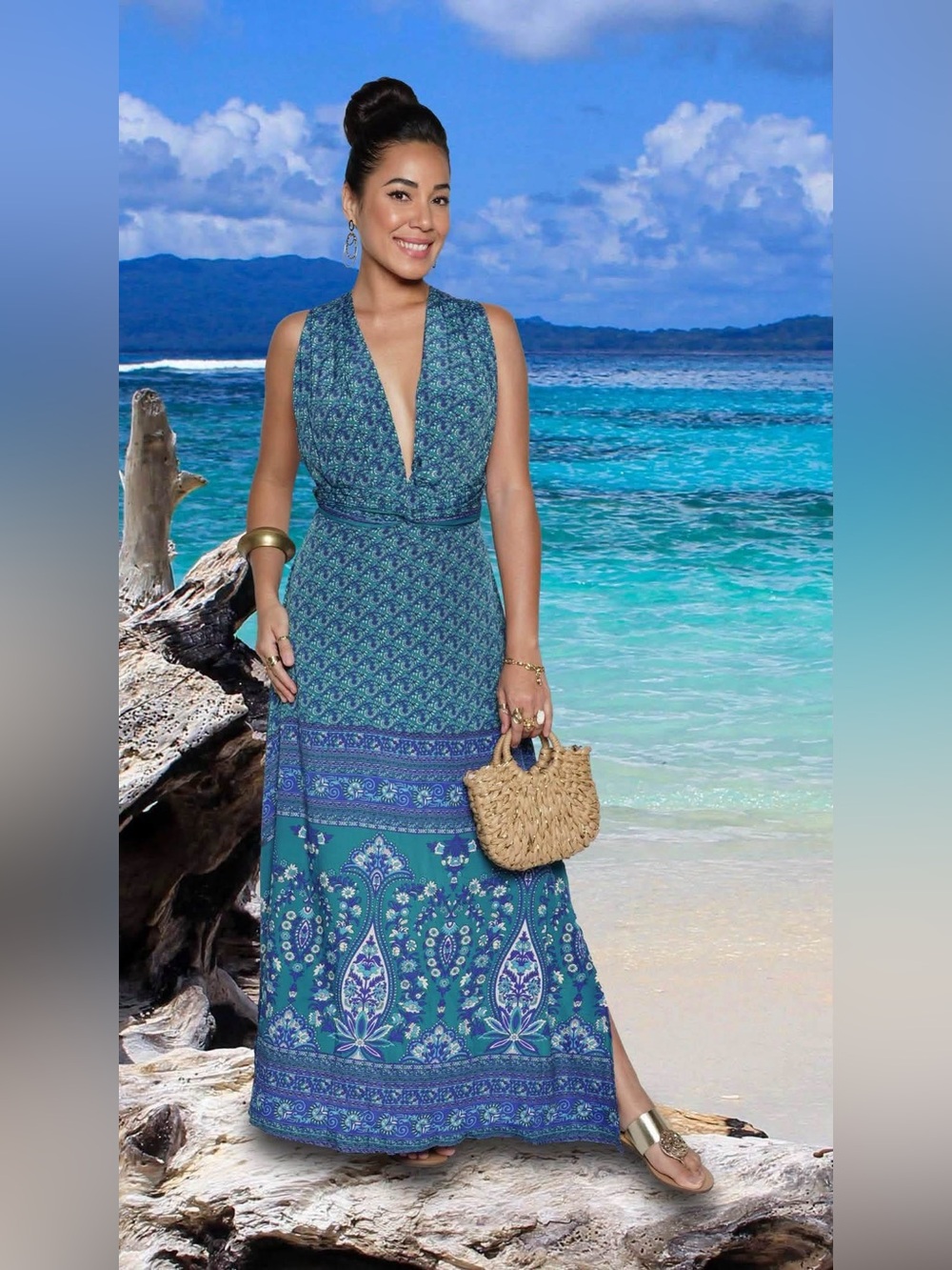 Lara Ethnics Convertible Maxi Dress OS